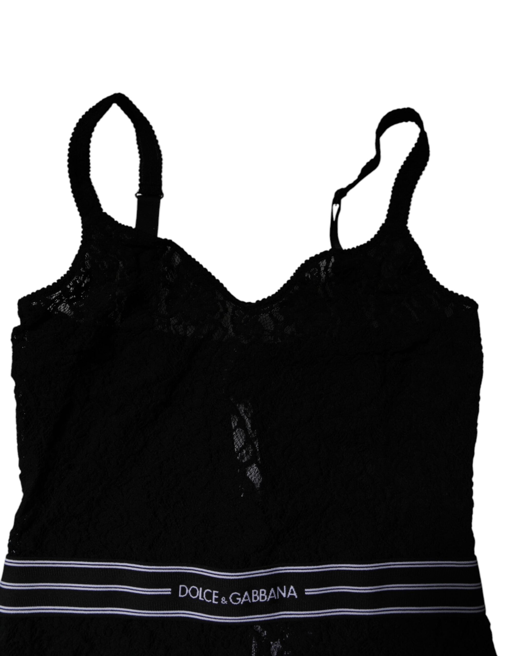 Dolce & Gabbana Black Lace Branded Elastic Lingerie Bodysuit Underwear -   -  Dolce & Gabbana.