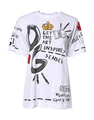 Dolce & Gabbana White Short-Sleeved Printed Jersey T-shirt -   -  Dolce & Gabbana.