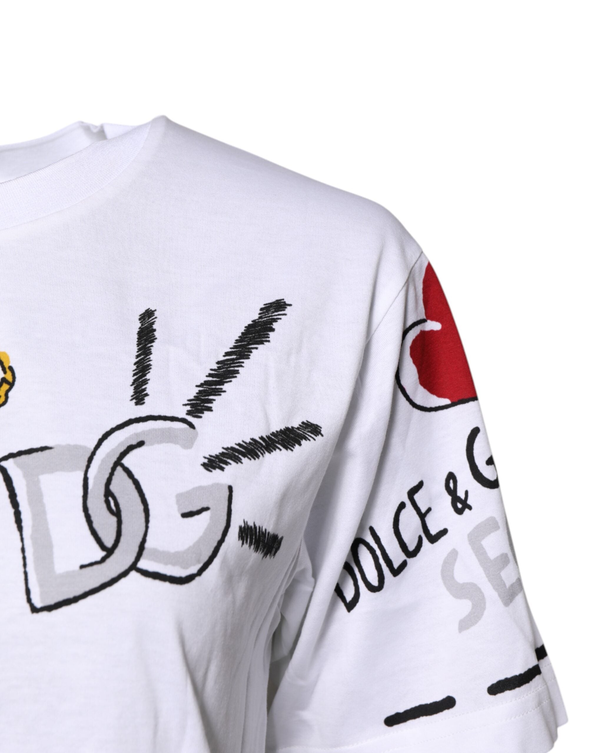 Dolce & Gabbana White Short-Sleeved Printed Jersey T-shirt -   -  Dolce & Gabbana.