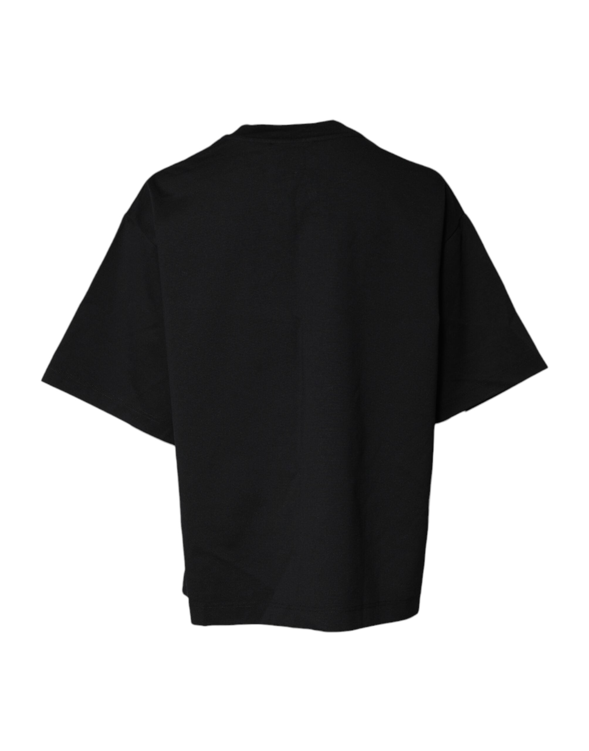 Dolce & Gabbana Black Printed Cotton Crew Neck Tee T-shirt -   -  Dolce & Gabbana.