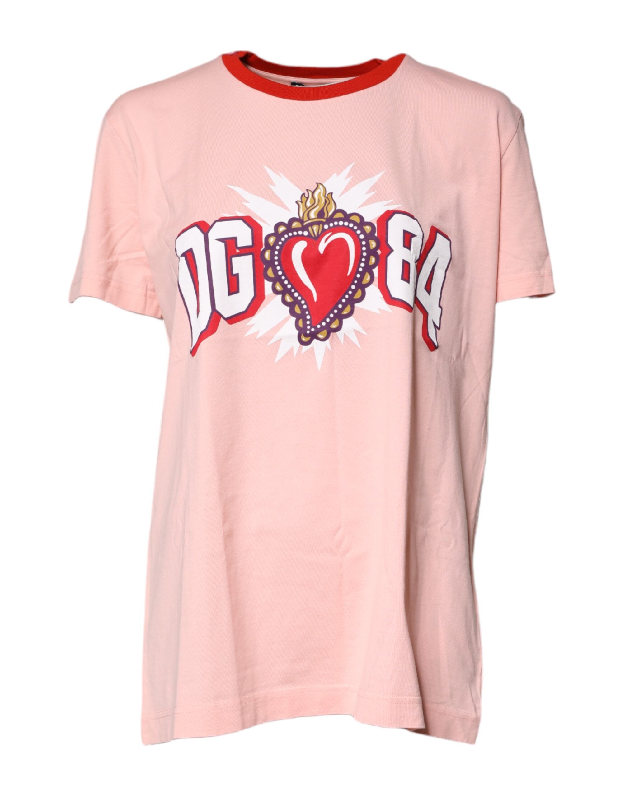 Dolce & Gabbana Pink D&G 84 Print Cotton Crew Neck T-shirt -   -  Dolce & Gabbana.