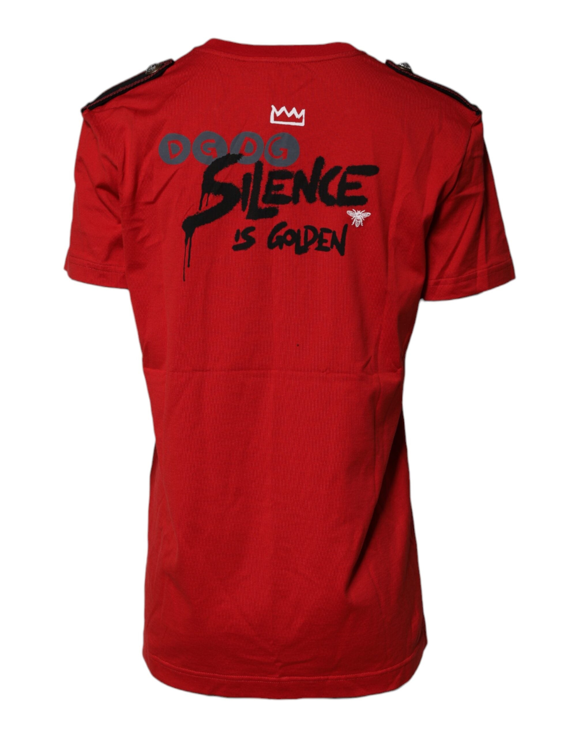 Dolce & Gabbana Red Cotton Round Neck Short Sleeves T-shirt -   -  Dolce & Gabbana.
