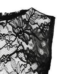 Dolce & Gabbana Black Nylon Floral Lace Sleeveless Crop Top -   -  Dolce & Gabbana.