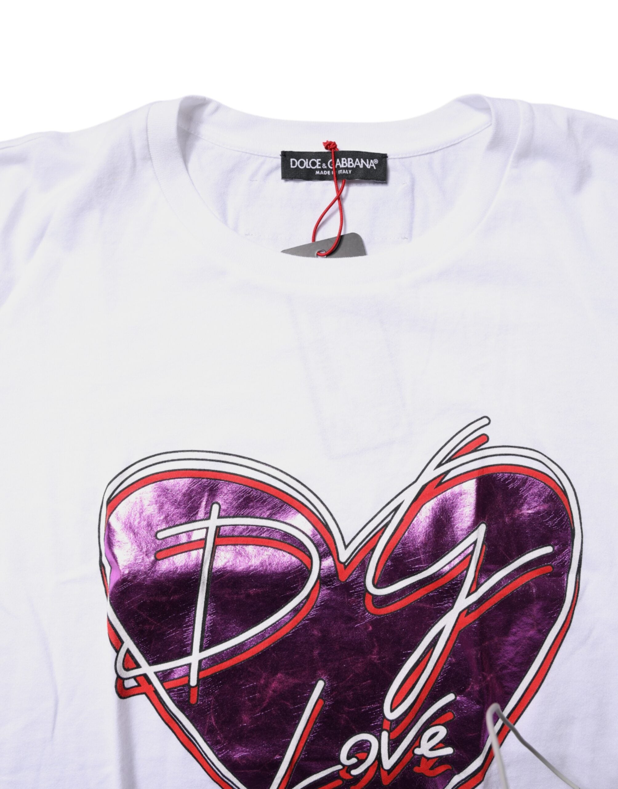 Dolce & Gabbana White Printed Cotton Round Neck Top T-shirt -   -  Dolce & Gabbana.