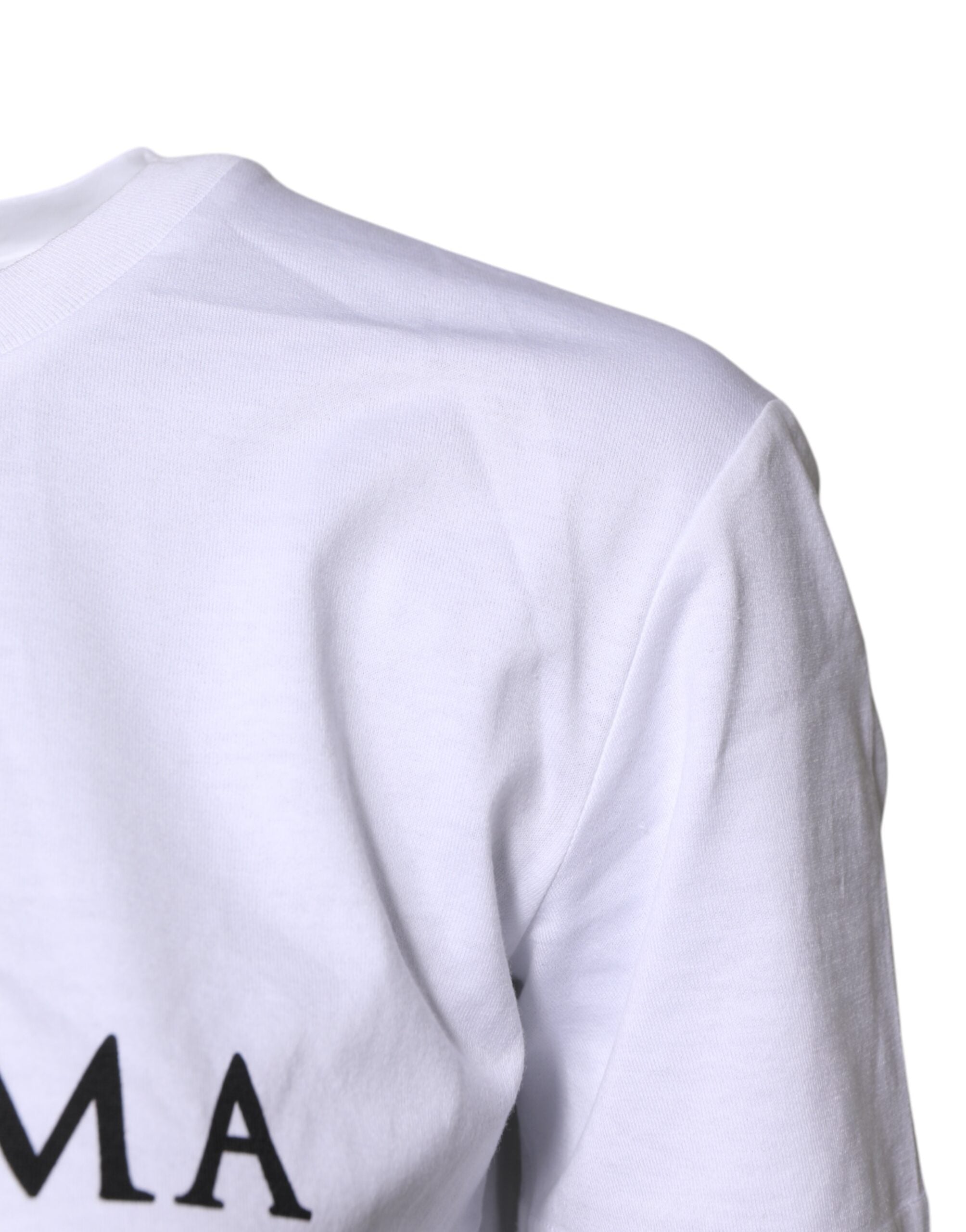 Dolce & Gabbana White Cotton Printed Round Neck Top T-shirt -   -  Dolce & Gabbana.