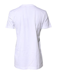 Dolce & Gabbana White Cotton Printed Round Neck Top T-shirt -   -  Dolce & Gabbana.