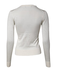Dolce & Gabbana Cream Floral Silk Embellished Cardigan Sweater -   -  Dolce & Gabbana.