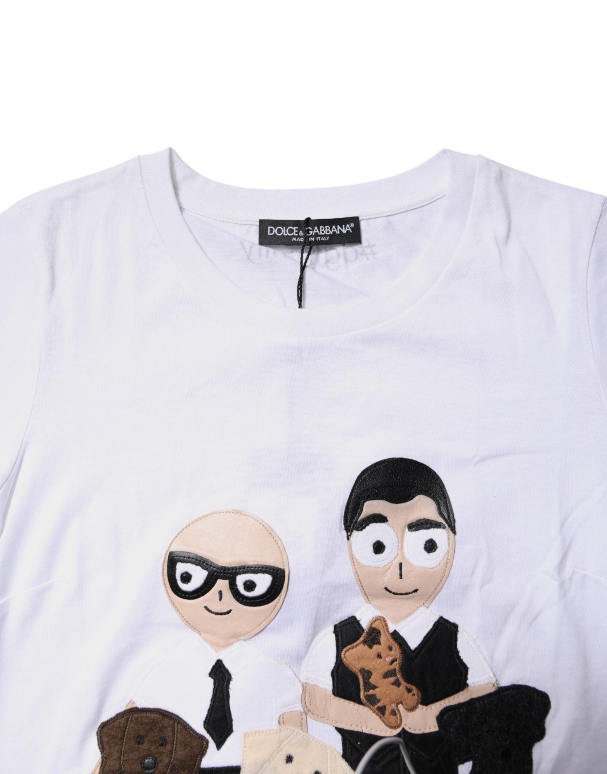 Dolce & Gabbana White Cotton #DGFAMILY Embroidery T-shirt -   -  Dolce & Gabbana.