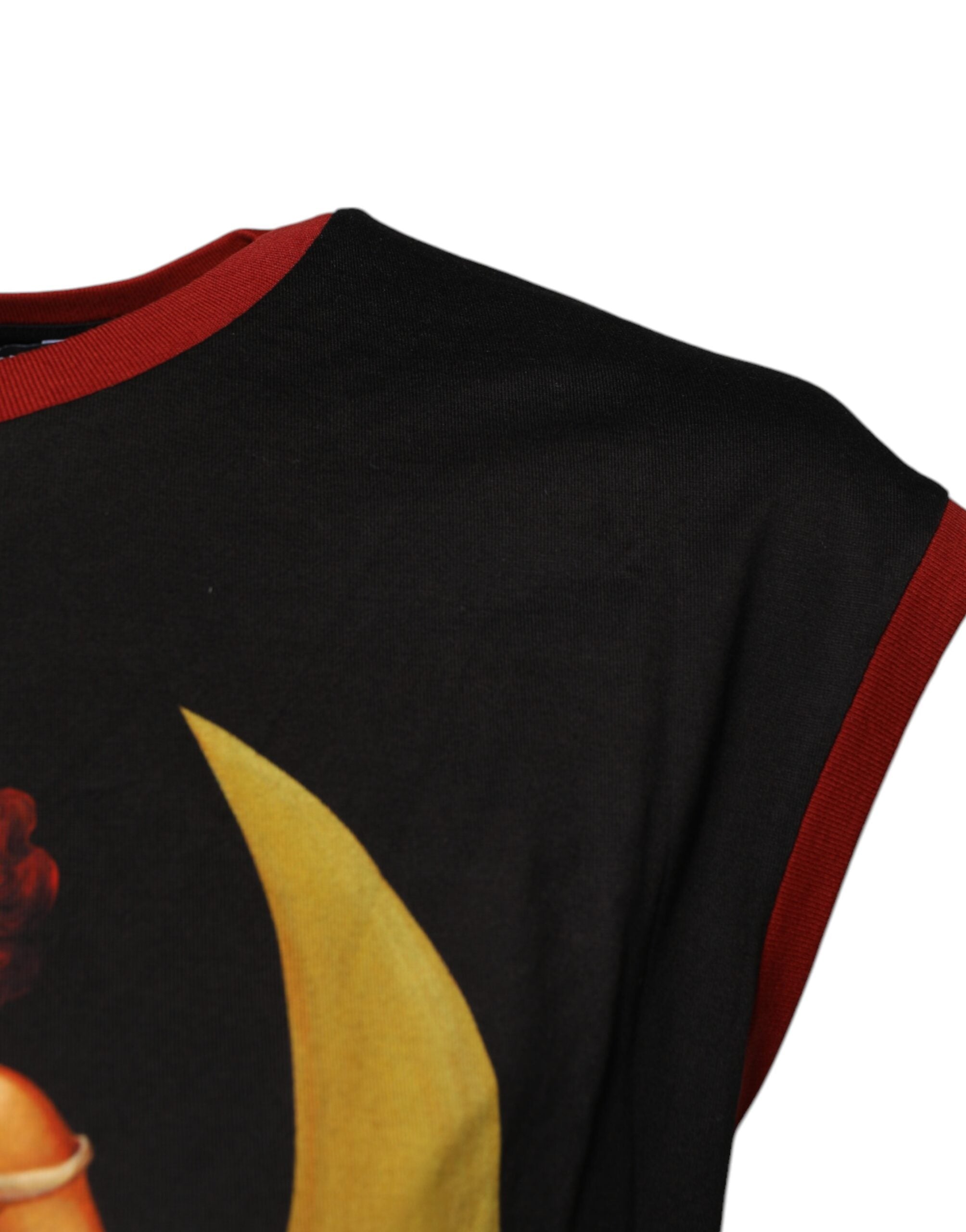 Dolce & Gabbana Black Pin Up Cotton Round Neckline Tank Top -   -  Dolce & Gabbana.