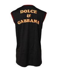 Dolce & Gabbana Black Pin Up Cotton Round Neckline Tank Top -   -  Dolce & Gabbana.