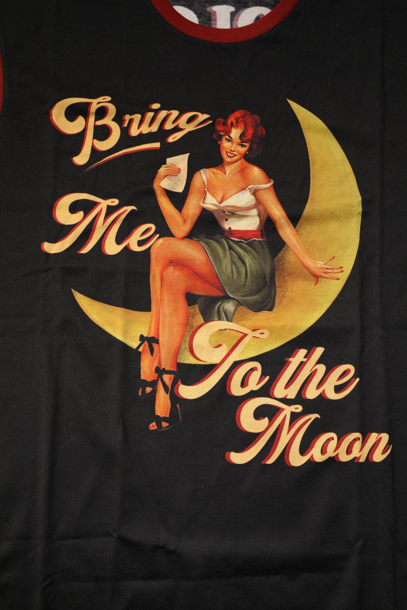 Dolce & Gabbana Black Pin Up Cotton Round Neckline Tank Top -   -  Dolce & Gabbana.