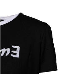 Dolce & Gabbana Black Printed Round Neck Top Cotton T-shirt -   -  Dolce & Gabbana.