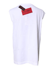 Dolce & Gabbana White Floral Graphic Print Sleeveless Tank Top -   -  Dolce & Gabbana.
