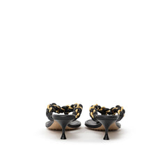 Bottega Veneta Black Leather Flip-Flop Sandal -   -  Bottega Veneta.