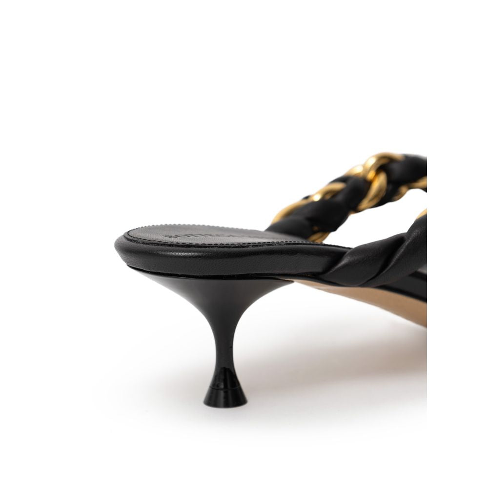 Bottega Veneta Black Leather Flip-Flop Sandal -   -  Bottega Veneta.