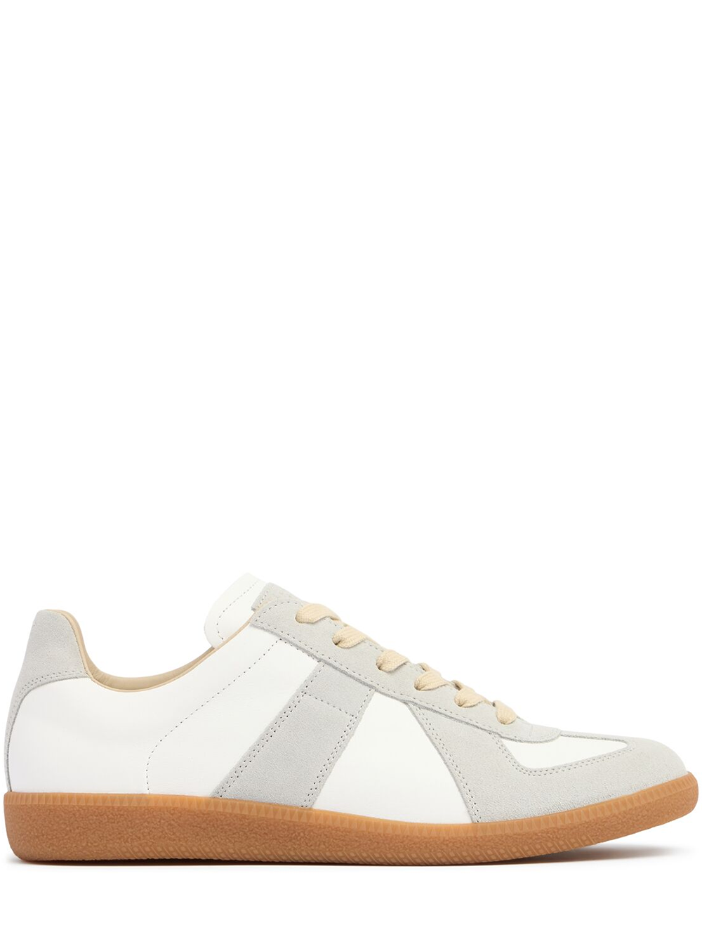 Maison Margiela Low Leather And Suede Sneakers -   -  Maison Margiela.