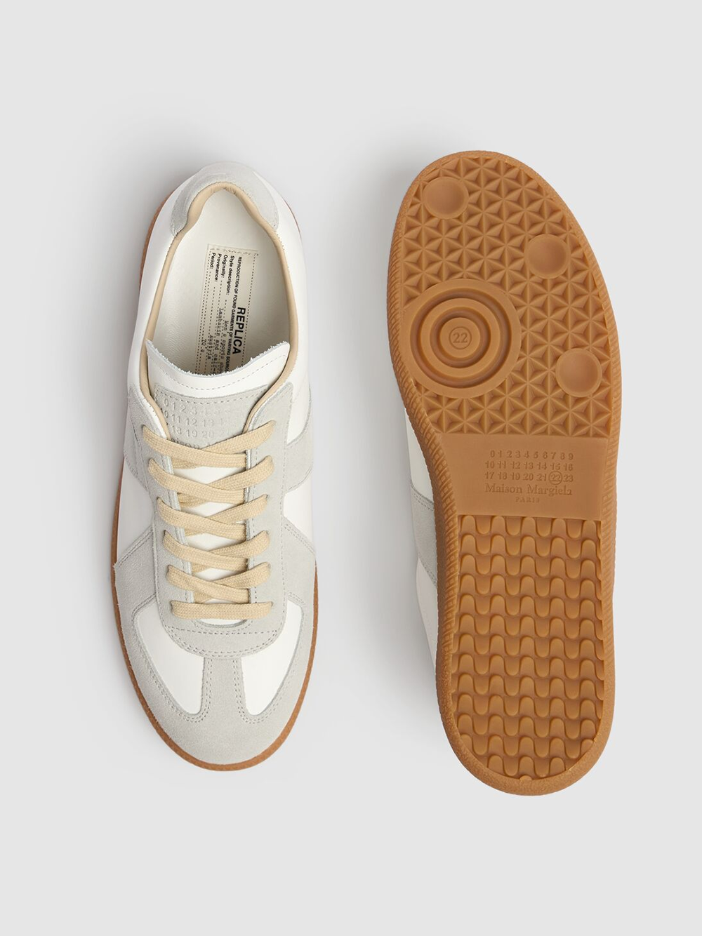 Maison Margiela Low Leather And Suede Sneakers -   -  Maison Margiela.
