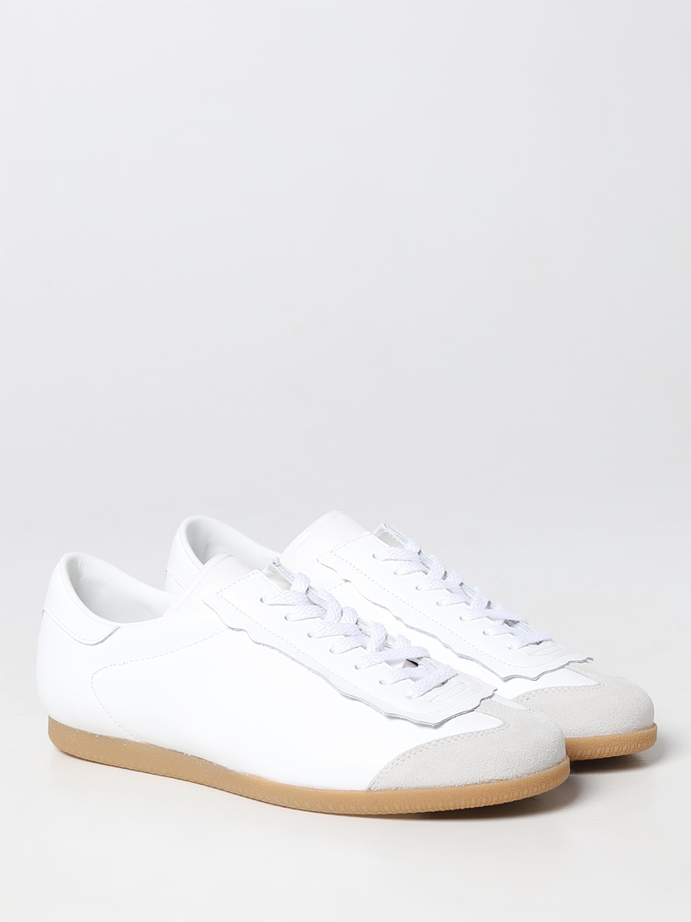 Maison Margiela Low Featherlight Leather And Suede Sneakers -   -  Maison Margiela.