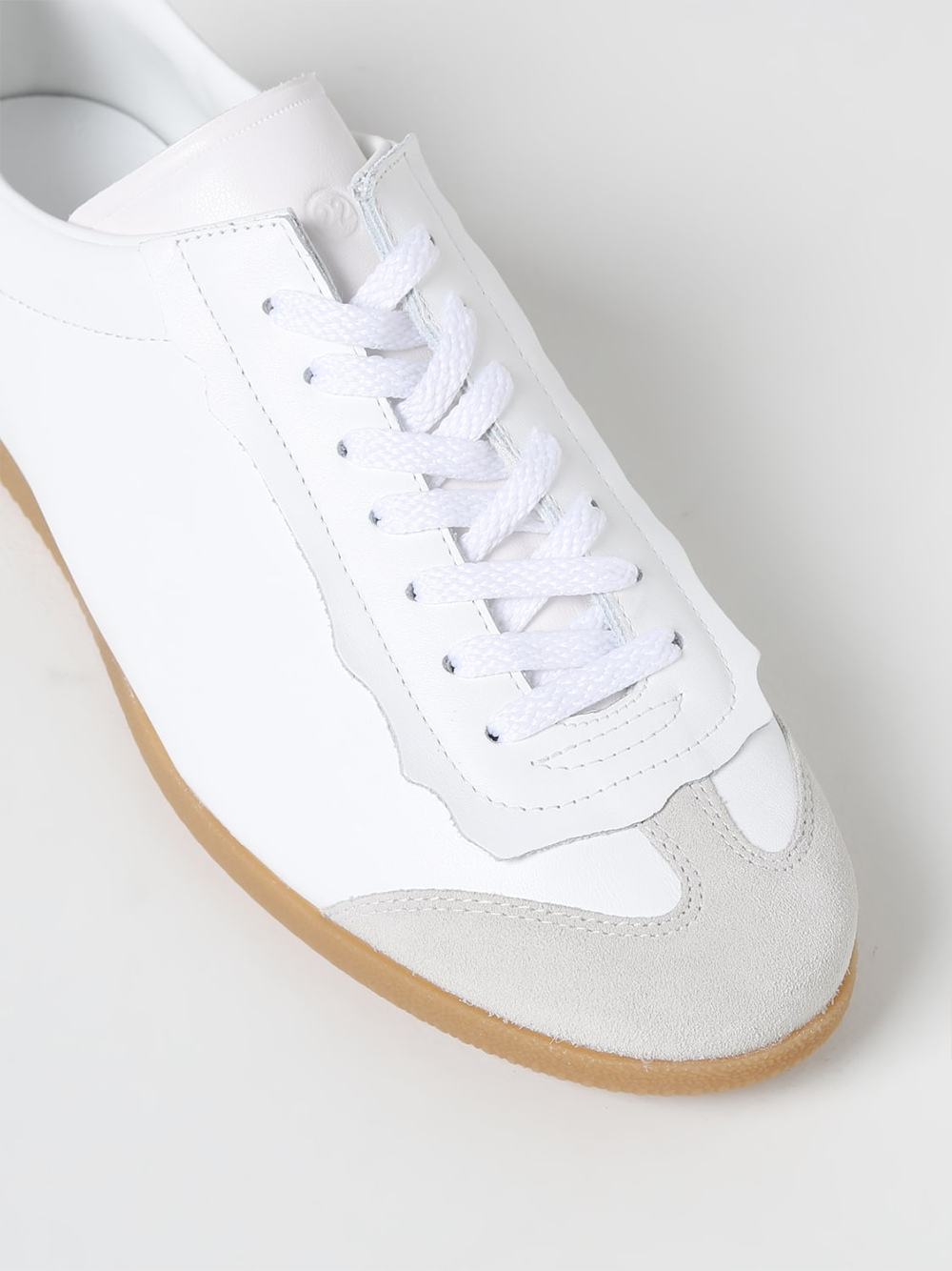 Maison Margiela Low Featherlight Leather And Suede Sneakers -   -  Maison Margiela.