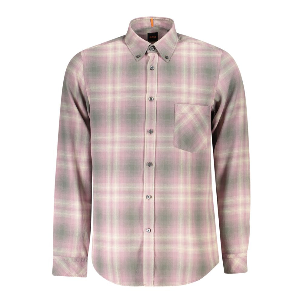 Hugo Boss Pink Cotton Men Shirt -   -  Hugo Boss.