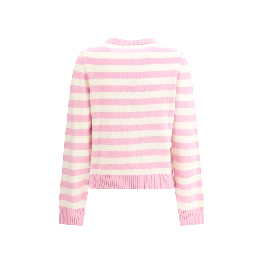 Ganni Striped sweater with rabbit -   -  Ganni.
