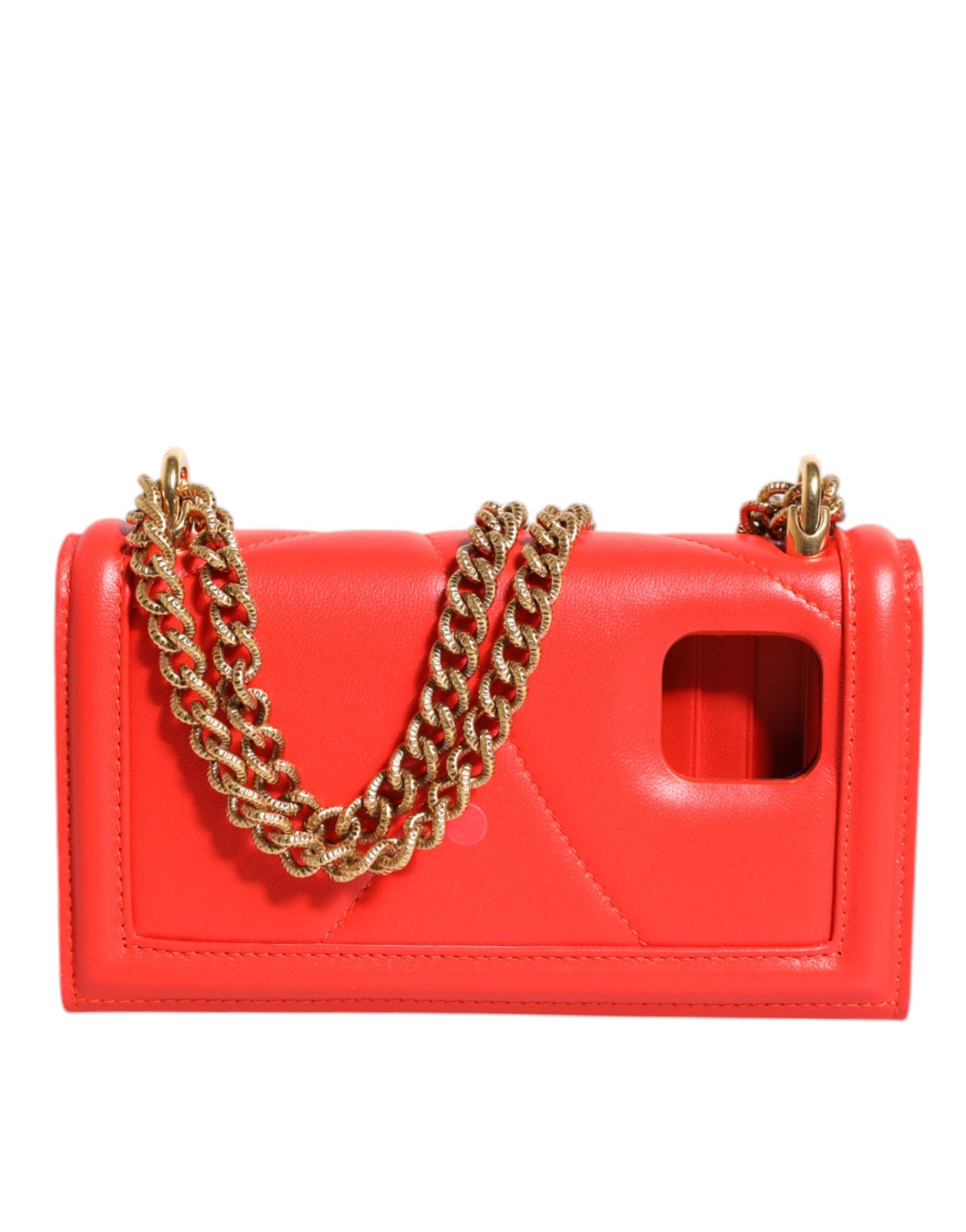Dolce & Gabbana Red Leather Quilted Devotion Crossbody Phone Cover Bag -   -  Dolce & Gabbana.
