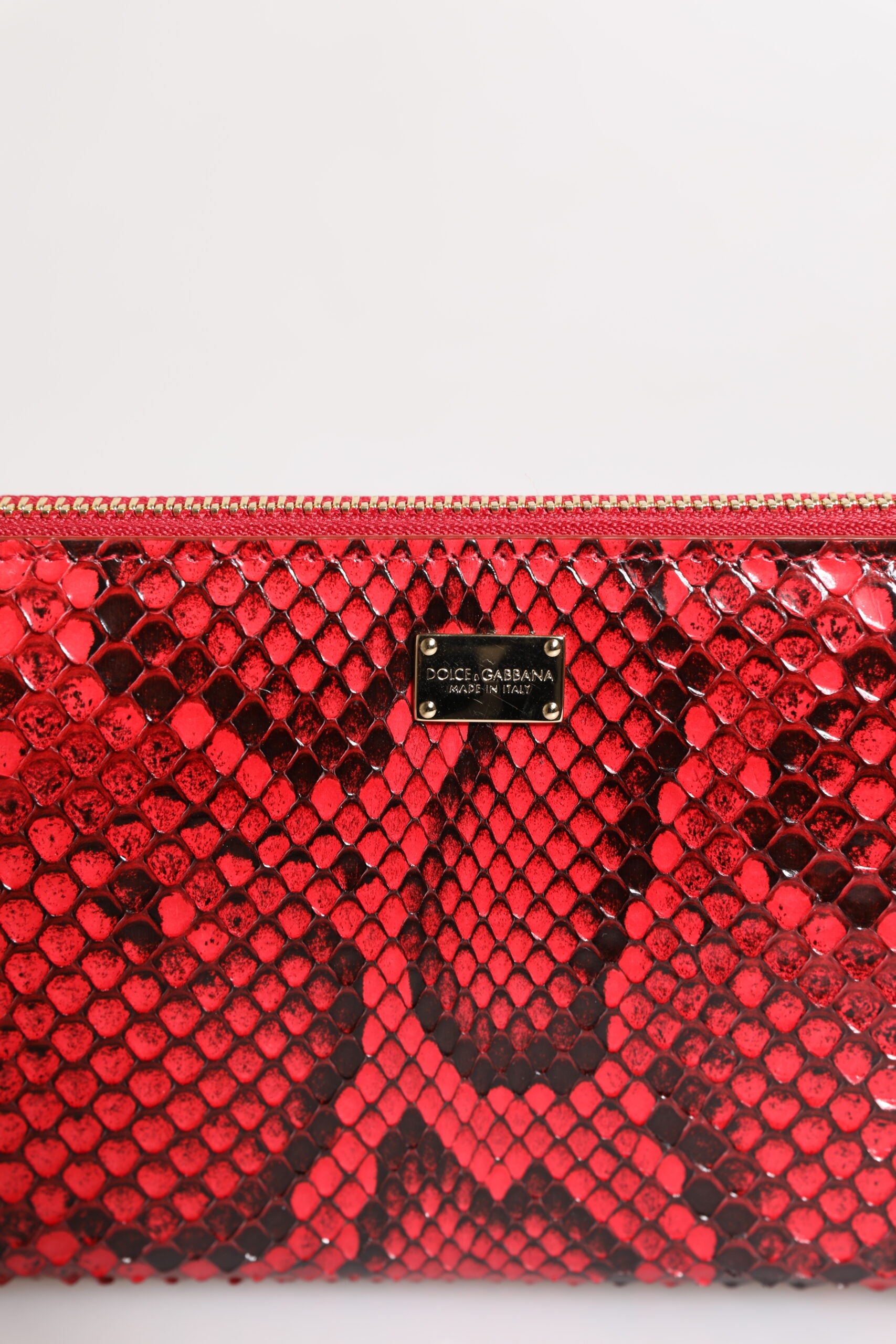 Dolce & Gabbana Red Exotic Leather Zip Around Continental Clutch Wallet -   -  Dolce & Gabbana.