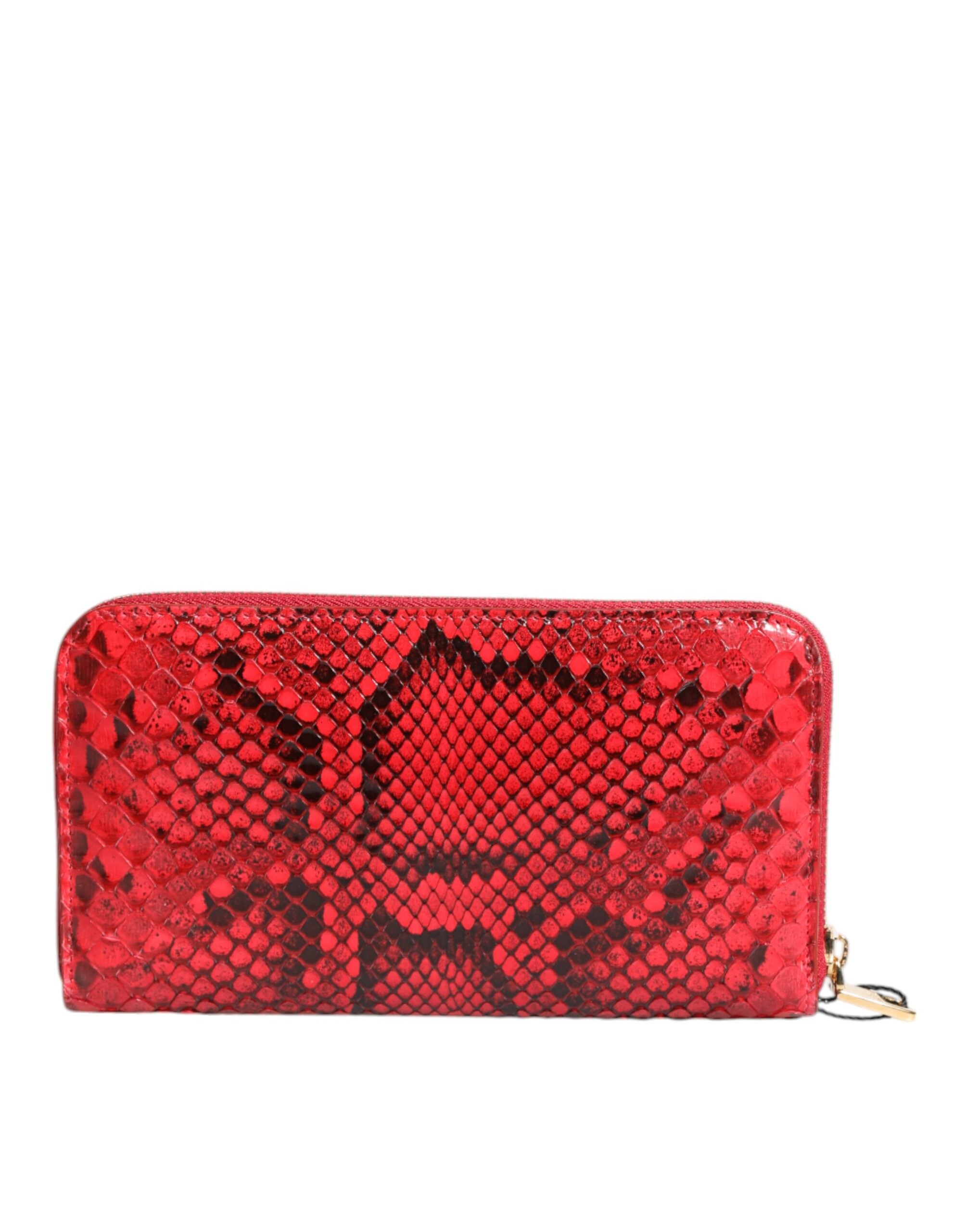 Dolce & Gabbana Red Exotic Leather Zip Around Continental Clutch Wallet -   -  Dolce & Gabbana.