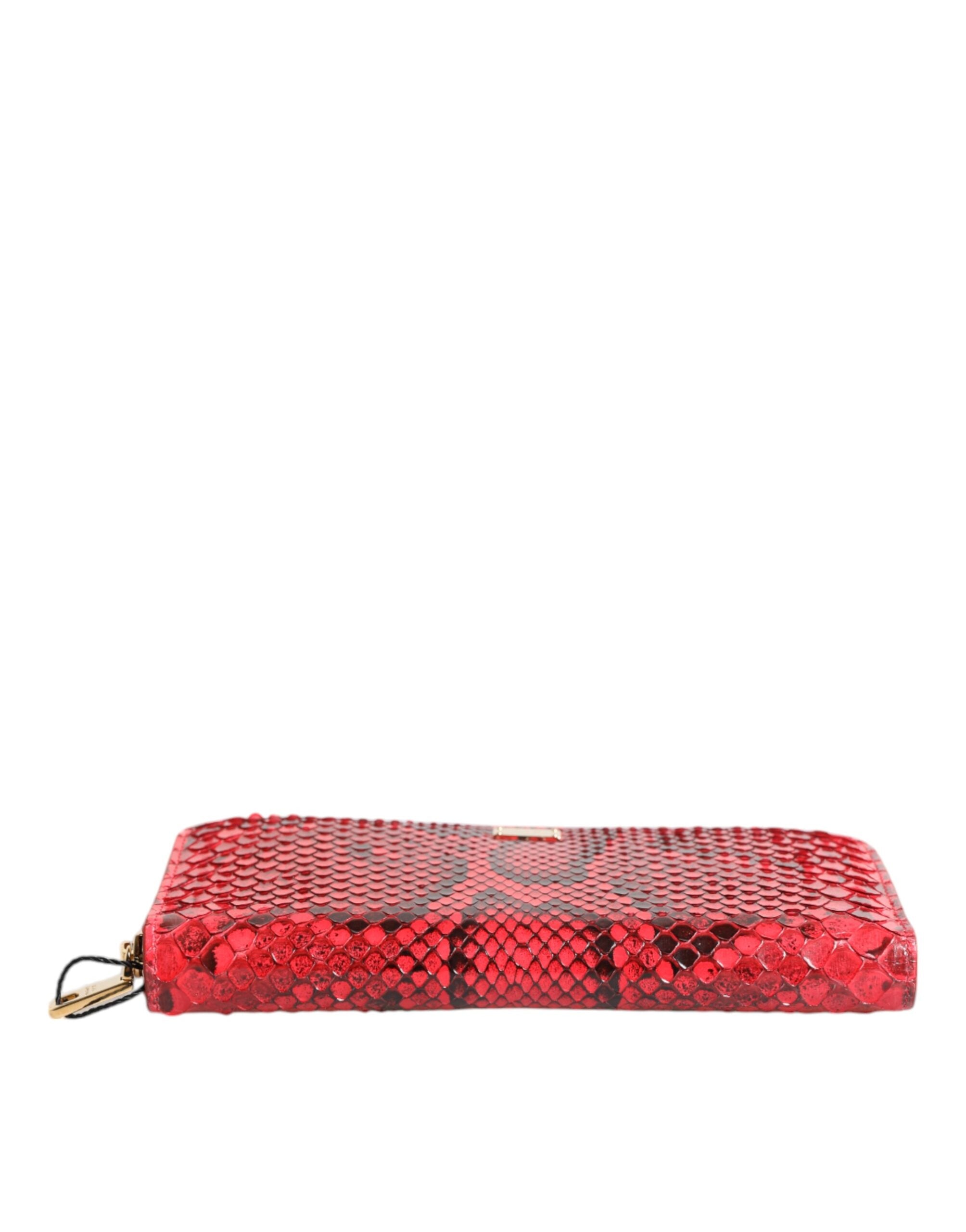 Dolce & Gabbana Red Exotic Leather Zip Around Continental Clutch Wallet -   -  Dolce & Gabbana.
