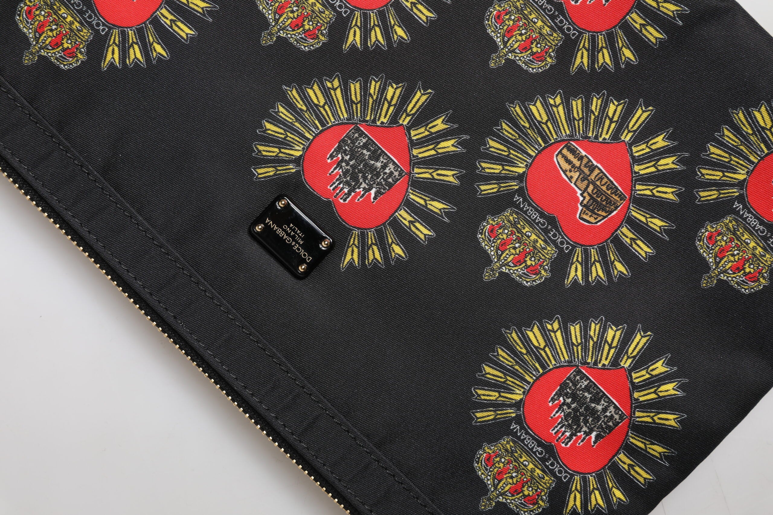 Dolce & Gabbana Black Red Nylon Sacred Heart Clutch Pouch Bag -   -  Dolce & Gabbana.