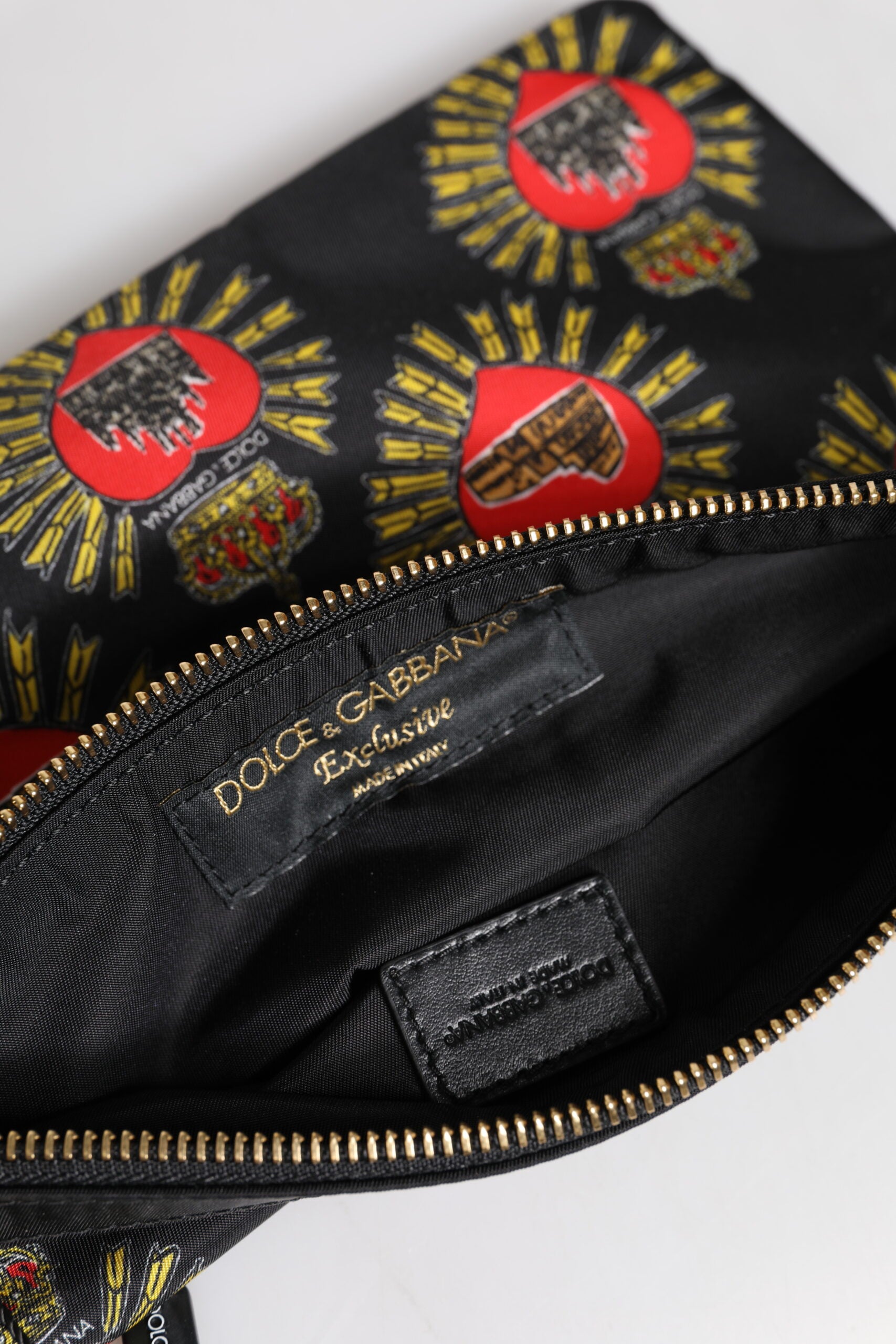 Dolce & Gabbana Black Red Nylon Sacred Heart Clutch Pouch Bag -   -  Dolce & Gabbana.