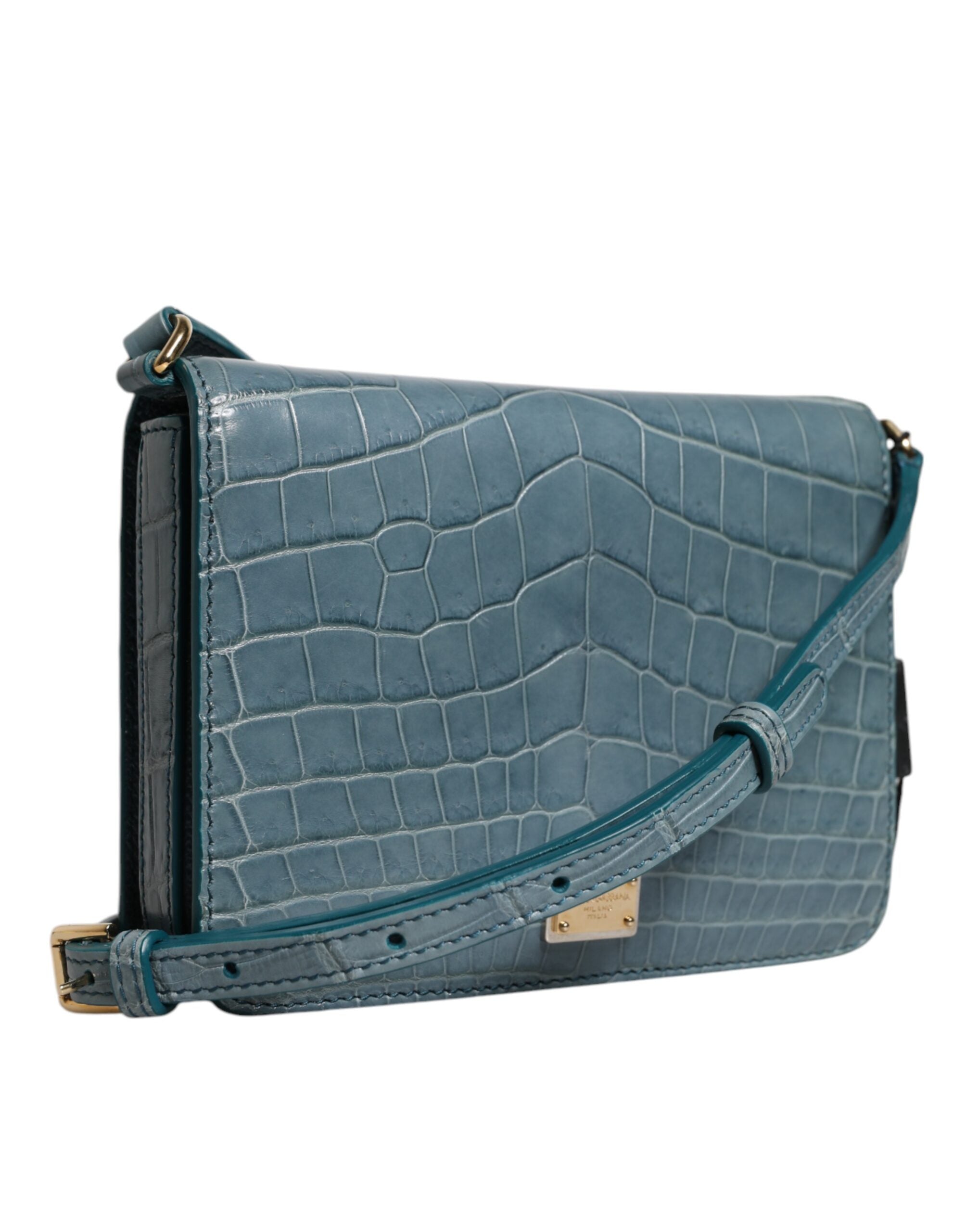 Dolce & Gabbana Green Exotic Leather DG Plaque Crossbody Mini Bag -   -  Dolce & Gabbana.