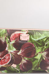 Dolce & Gabbana Multicolor Fig Fruit Dauphine Leather Zip Around Continental Wallet -   -  Dolce & Gabbana.