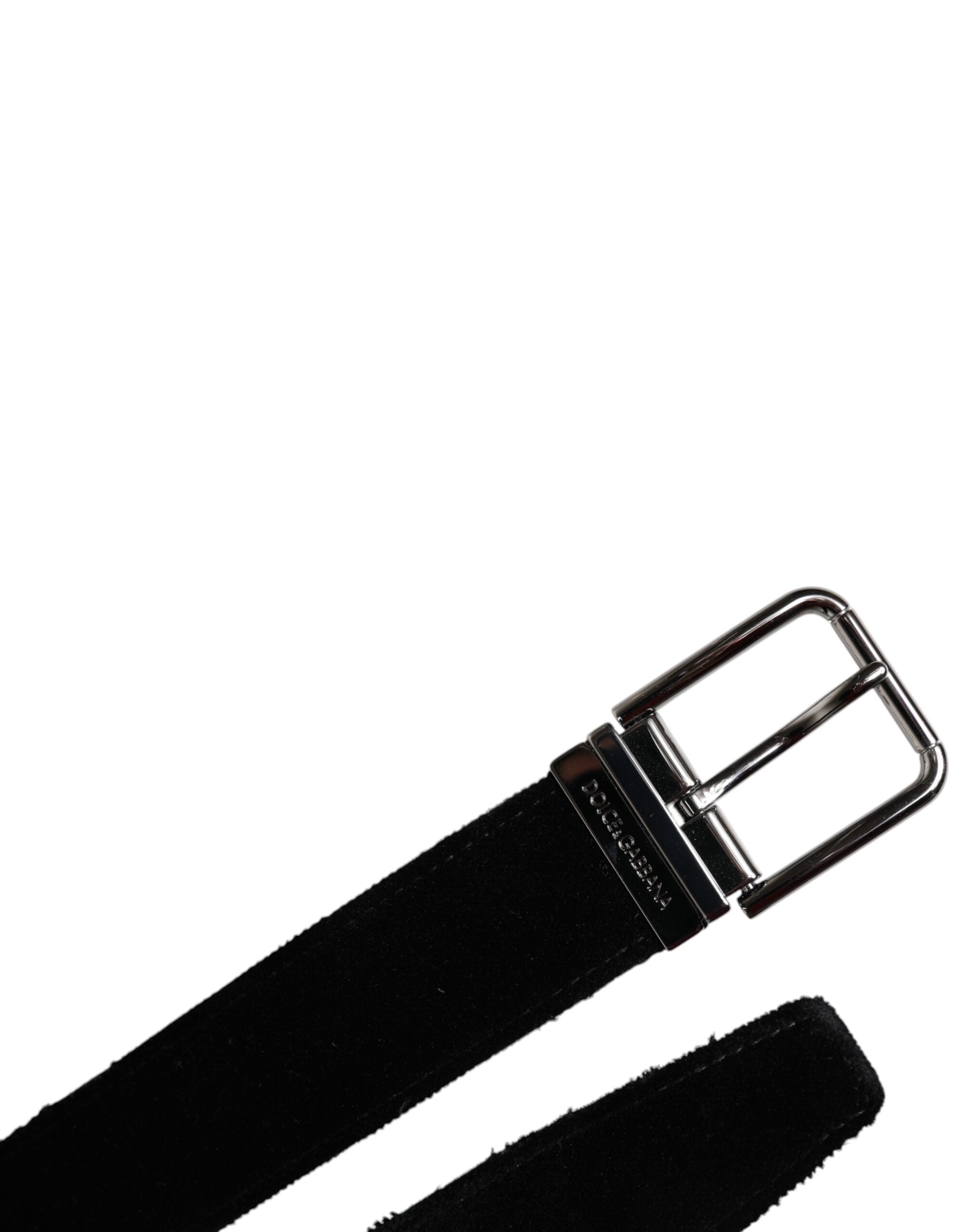 Dolce & Gabbana Black Cotton Silver Tone Metal Buckle Belt -   -  Dolce & Gabbana.