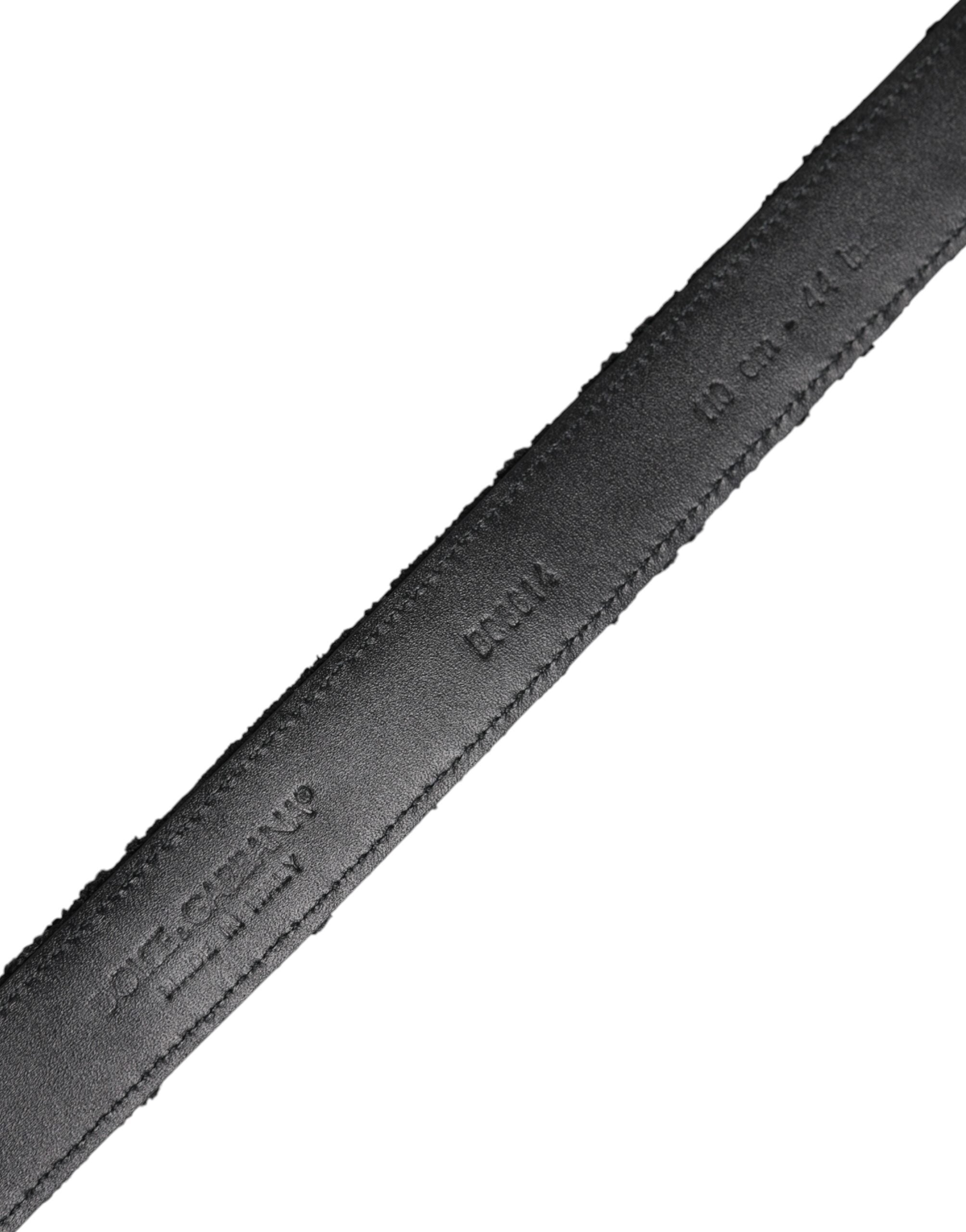 Dolce & Gabbana Black Cotton Blend Silver Metal Buckle Belt -   -  Dolce & Gabbana.