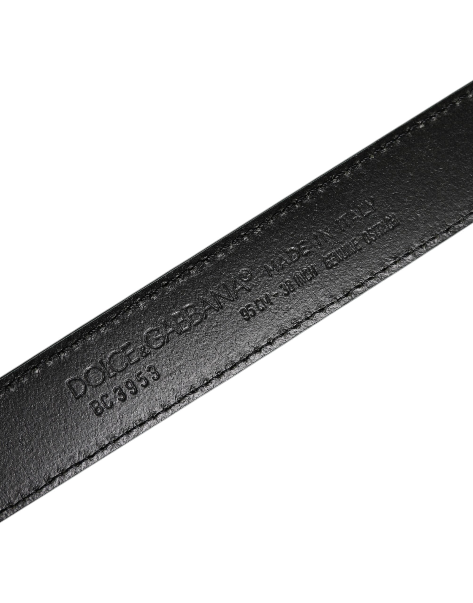 Dolce & Gabbana Green Leather Silver Tone Metal Buckle Belt -   -  Dolce & Gabbana.