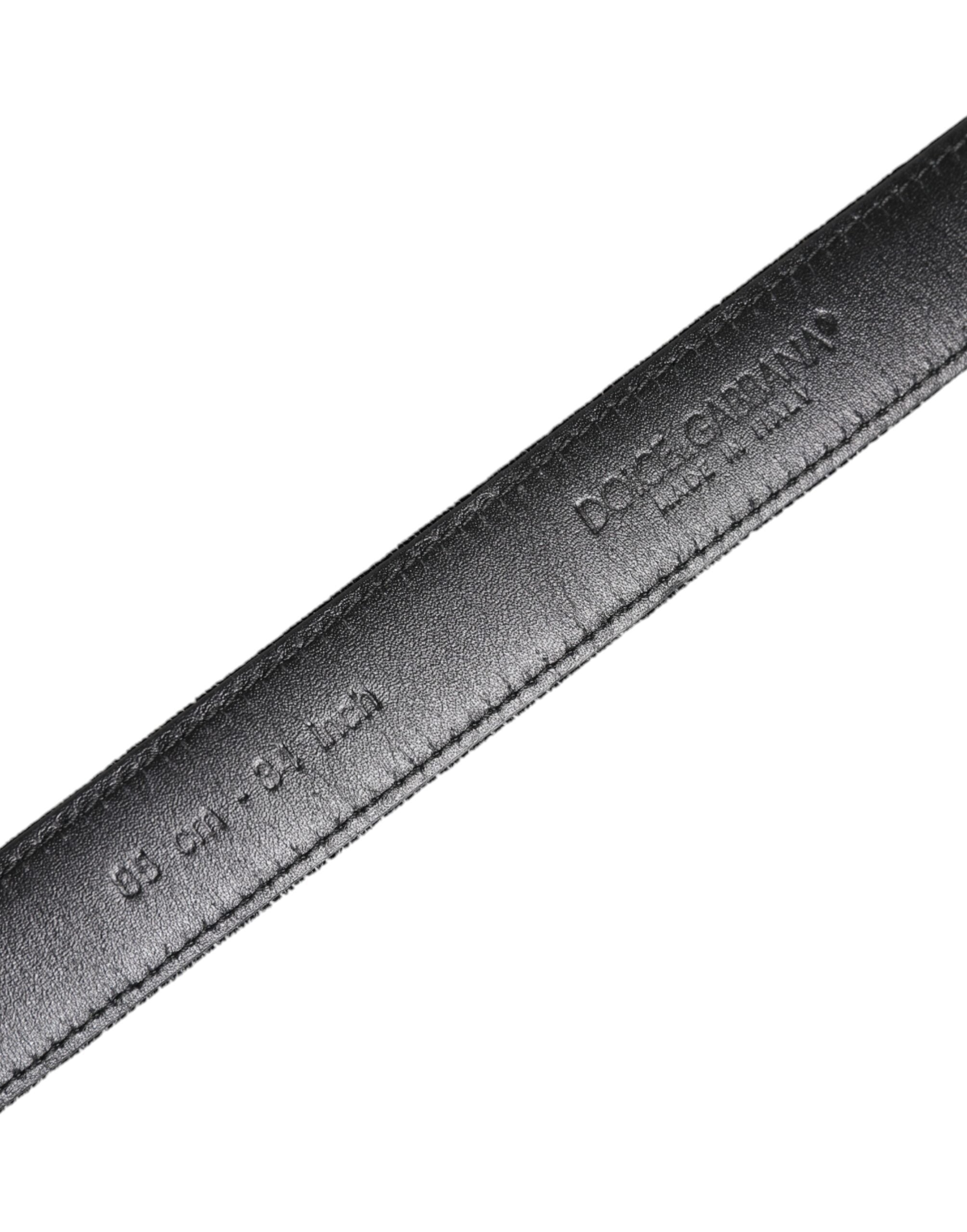 Dolce & Gabbana Black Leather Metal Buckle Classic Belt -   -  Dolce & Gabbana.