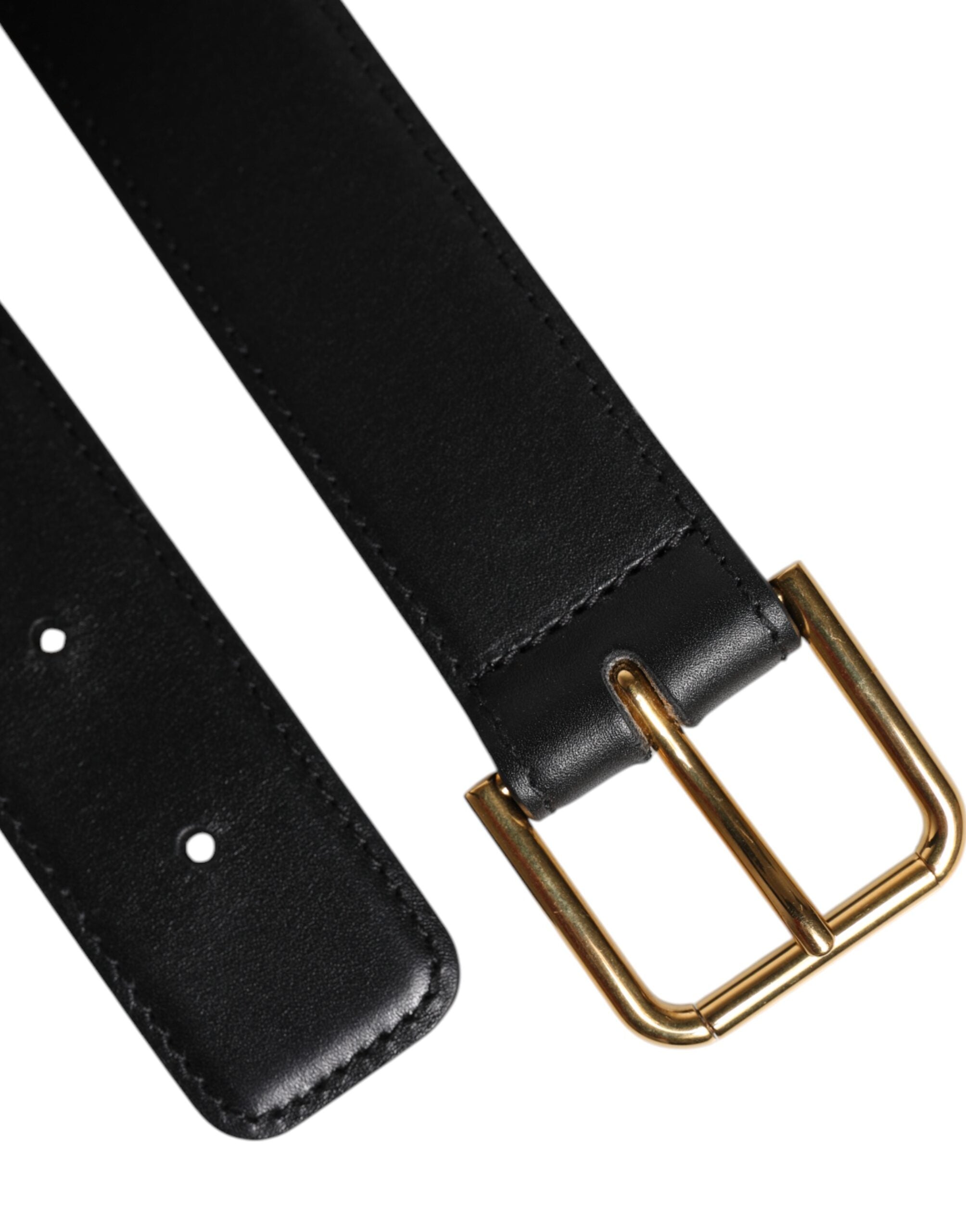 Dolce & Gabbana Black Leather Metal Buckle Classic Belt -   -  Dolce & Gabbana.