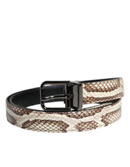 Dolce & Gabbana Brown Exotic Leather Classic Metal Buckle Belt -   -  Dolce & Gabbana.
