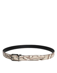 Dolce & Gabbana Brown Exotic Leather Classic Metal Buckle Belt -   -  Dolce & Gabbana.