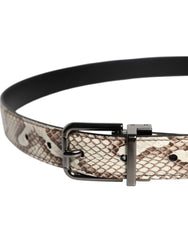 Dolce & Gabbana Brown Exotic Leather Classic Metal Buckle Belt -   -  Dolce & Gabbana.