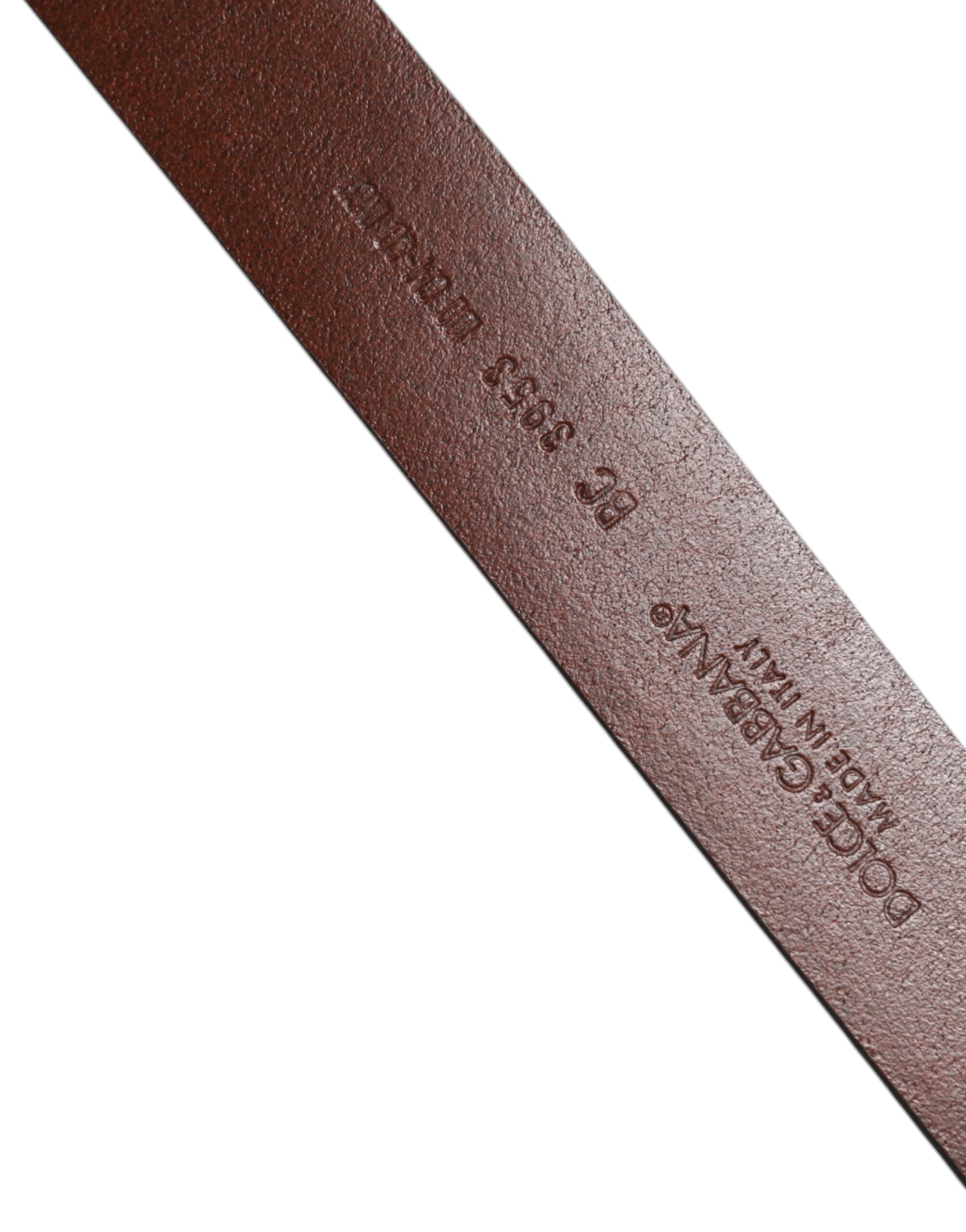 Dolce & Gabbana Brown Leather Classic Metal Logo Buckle Belt -   -  Dolce & Gabbana.