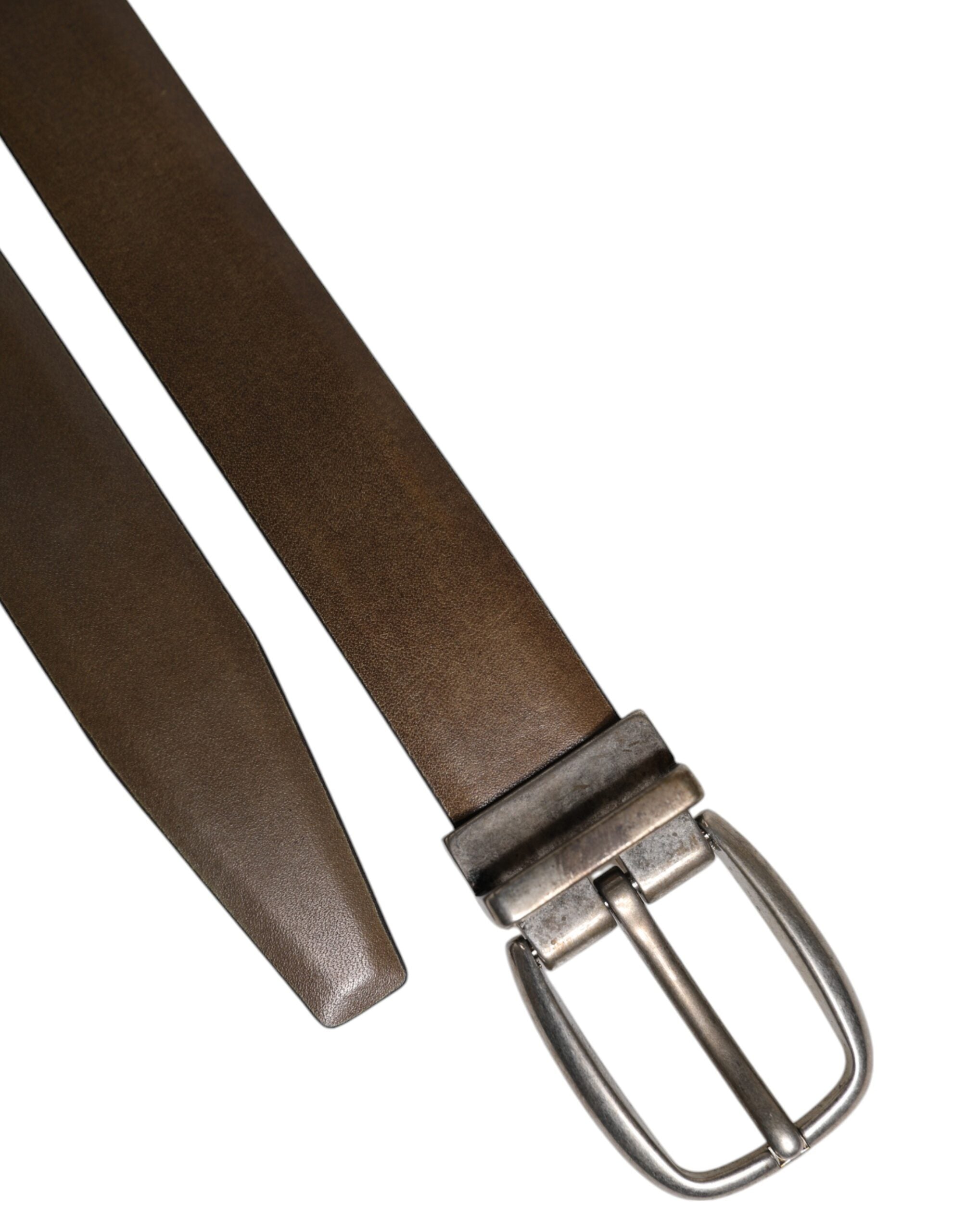 Dolce & Gabbana Brown Leather Classic Metal Logo Buckle Belt -   -  Dolce & Gabbana.