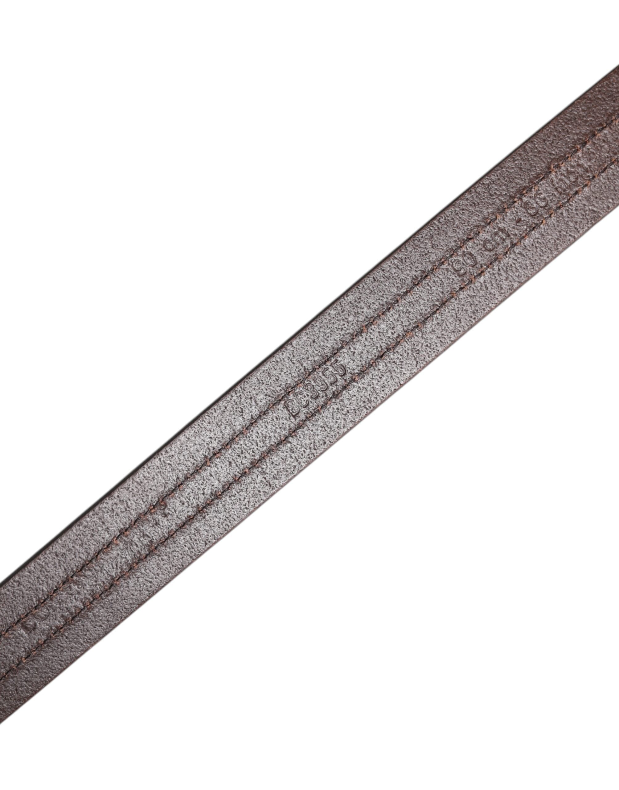 Dolce & Gabbana Burgundy Leather Metal Logo Buckle Belt -   -  Dolce & Gabbana.