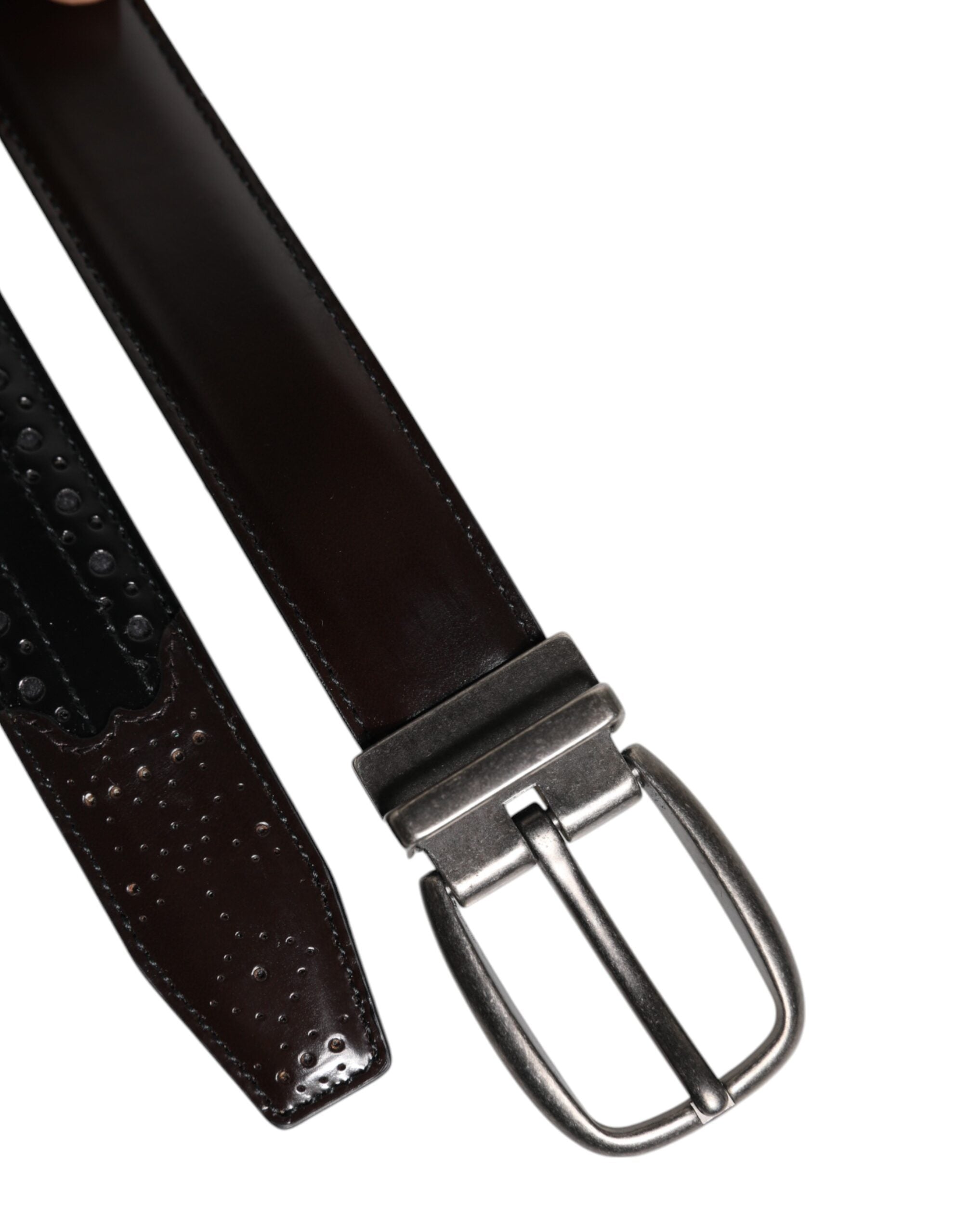Dolce & Gabbana Black Brown Leather Classic Metal Buckle Belt -   -  Dolce & Gabbana.
