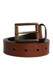 Dolce & Gabbana Brown Calf Leather Classic Metal Buckle Belt -   -  Dolce & Gabbana.