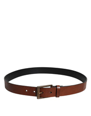 Dolce & Gabbana Brown Calf Leather Classic Metal Buckle Belt -   -  Dolce & Gabbana.