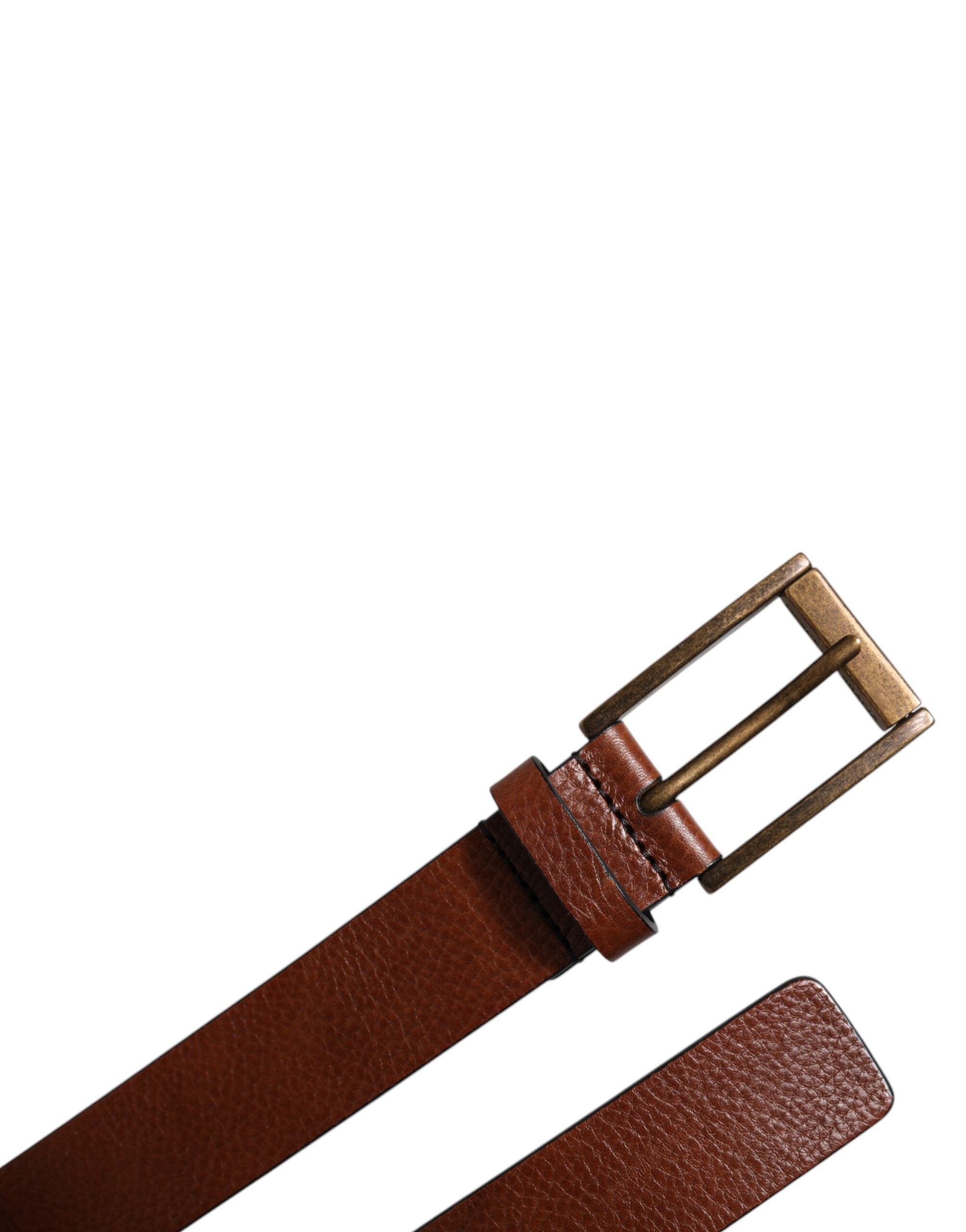 Dolce & Gabbana Brown Calf Leather Classic Metal Buckle Belt -   -  Dolce & Gabbana.