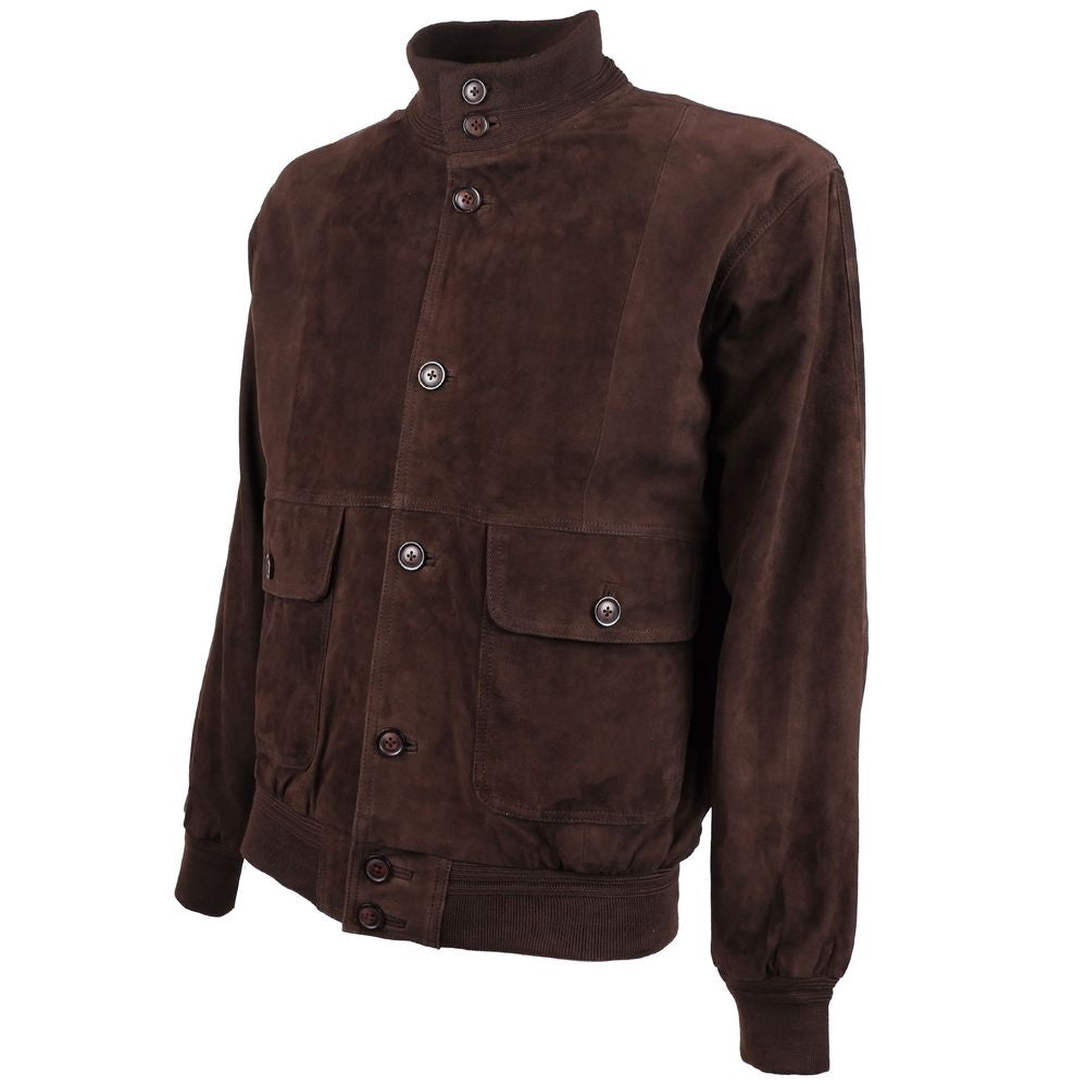 Emilio Romanelli Brown Calfskin Jacket -   -  Emilio Romanelli.
