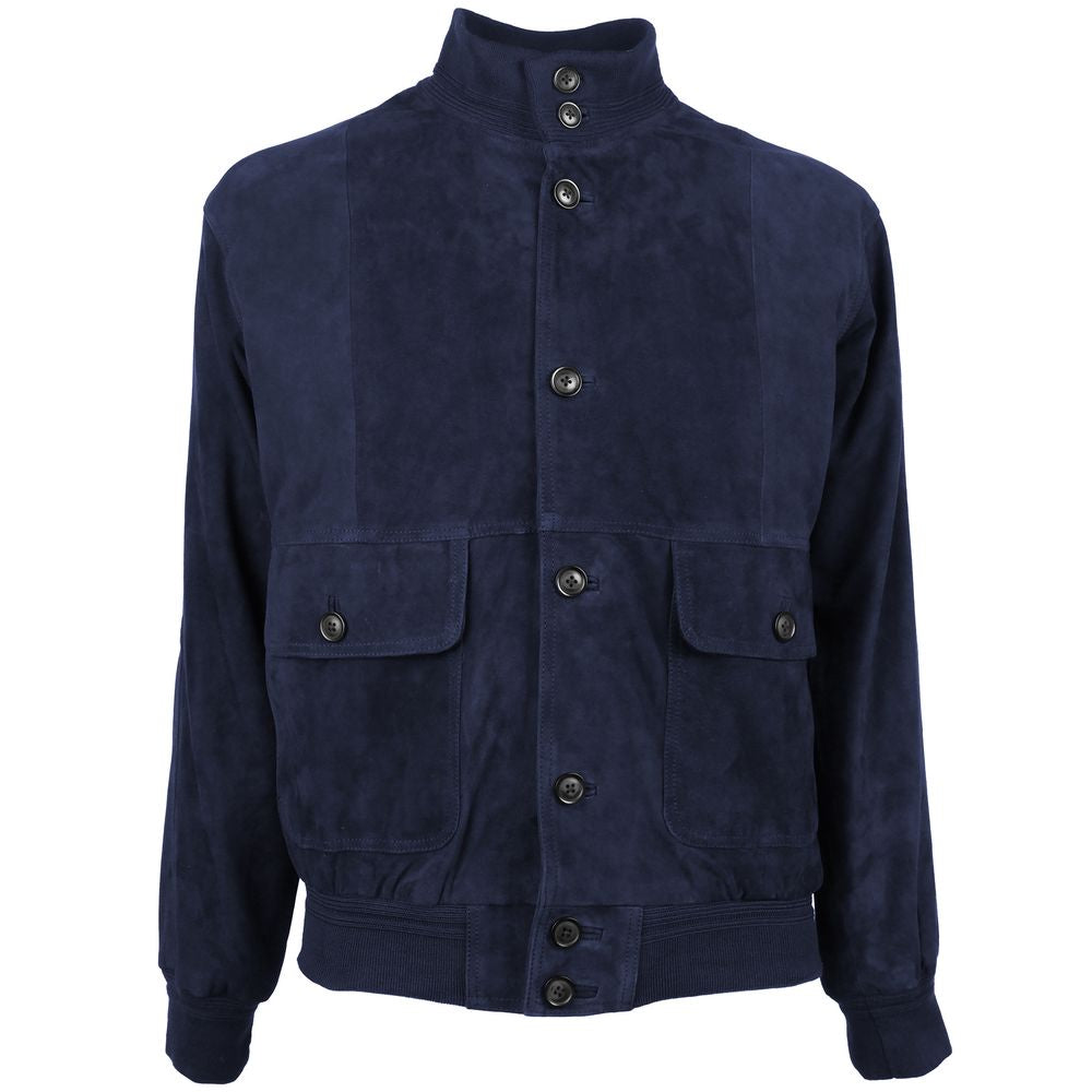 Emilio Romanelli Blue Calfskin Jacket -   -  Emilio Romanelli.